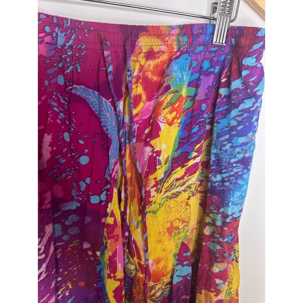 CAITE Maxi Cotton Lined Boho Abstract Maxi Skirt Large Festival Gypsy Beachy - Picture 11 of 12